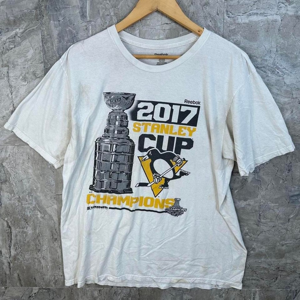 Reebok 2017 penguins Stanley cup Champions tee‎ shirt Vintage  Men's XL